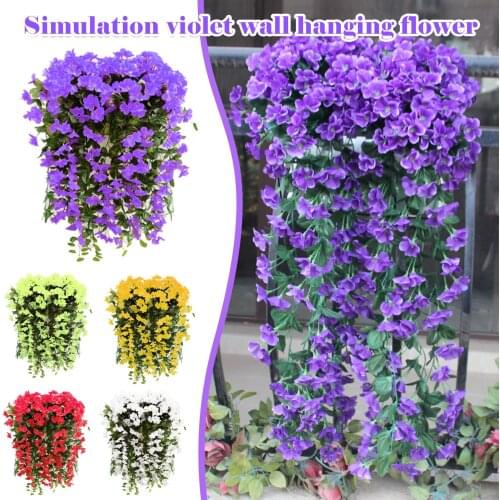 Violet Artificial Flower Party Decor Simulation Violet Wall Hanging Decor Artificial Flower Fake Flower fleur artificelle 30