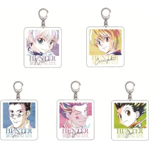Hot Anime HUNTER X HUNTER Keychain Killua Irumi Hisoka Cute Acrylic Figure Pendant Keychain Keyring Collection Model Cosplay Toy