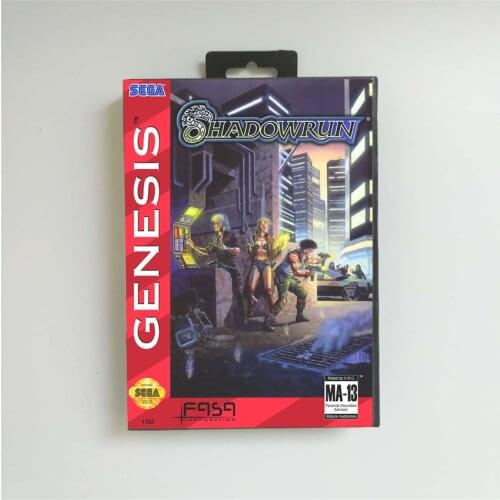 Shadowrun (Battery Save) - USA Cover With Retail Box 16 Bit MD Game Card for Sega Megadrive Genesis Video Game Console