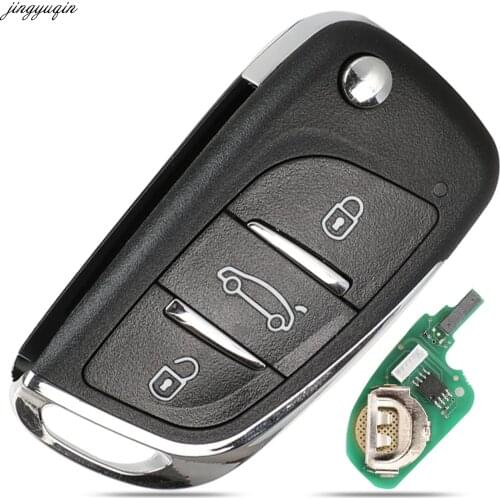 Jingyuqin Remote Control Flip Car Key DIY For Citroen DS Peugeot 206 306 2009- Complete Vehicle Upgrade Key Fob