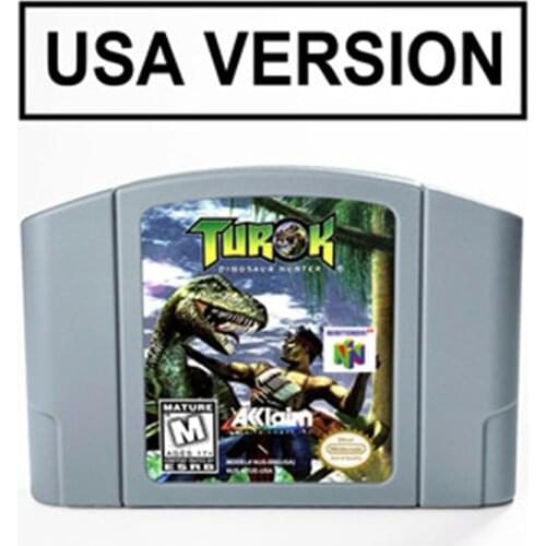 Turok - Dinosaur Hunte or Turok 2 Seeds of Evil or Turok 3 Shadow of Oblivion For 64 Bit Game Cartridge USA Version NTSC Format