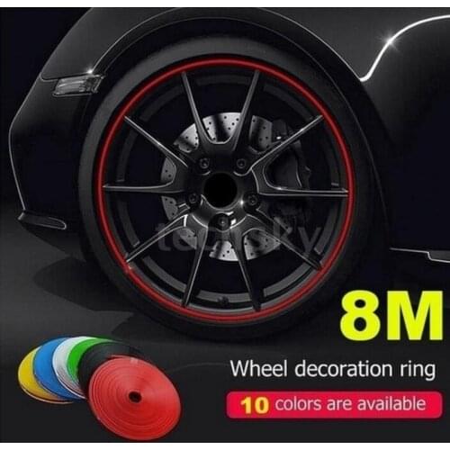 8M/ Roll Rim Blades Car Vehicle Color Wheel Rims Protectors Decor Strip Tire Guard Line Styling Rubber Moulding Trim Car Sticker