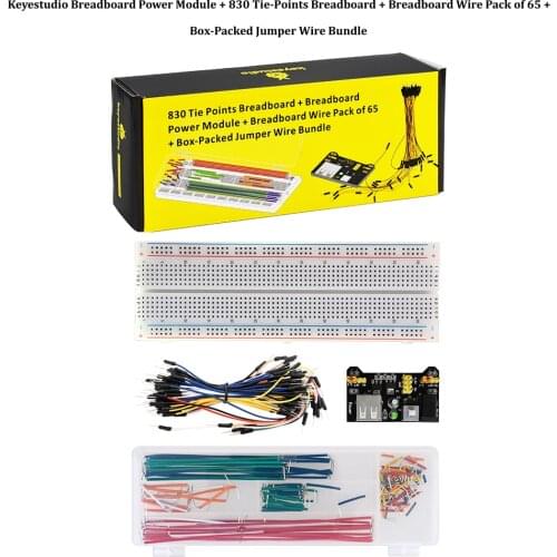 MB102 830 Holes Breadboard +65 Jumper Wires+ Power Supply Module + 140PCS Jumper Wires for Arduino DIY Starter Experiment