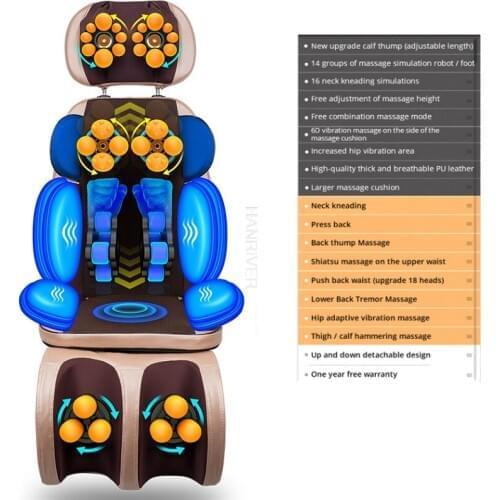 Cervical vertebra massager multifunctional whole body neck waist shoulder back kneading electric massage pad home cushion