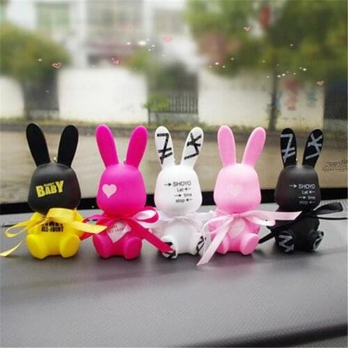 MR TEA Car Ornament Cute Rabbit Doll Cartoon Car Ornament Decoration Automobiles Interior Dashboard Home Accessories