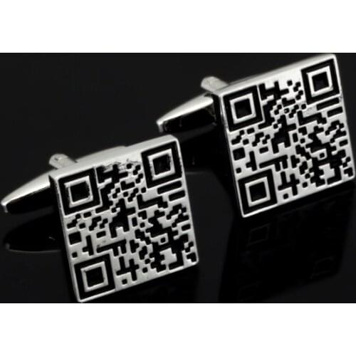 Fashion Luxury shirt QR code cufflink for mens Brand cuff buttons cuff links High Quality abotoaduras Jewelry