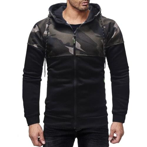 Mens Hoodies Casual Fashion Streetwear Stitching Camouflage Cotton Sweatshirts Men 4 Colors Plus size M-3XL 2021 Hoodie
