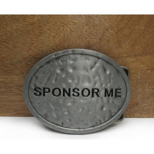 BuckleClub wholesale zinc alloy sponsor me belt buckle jeans gift belt buckle FP-03030 pewter finish 4cm width loop
