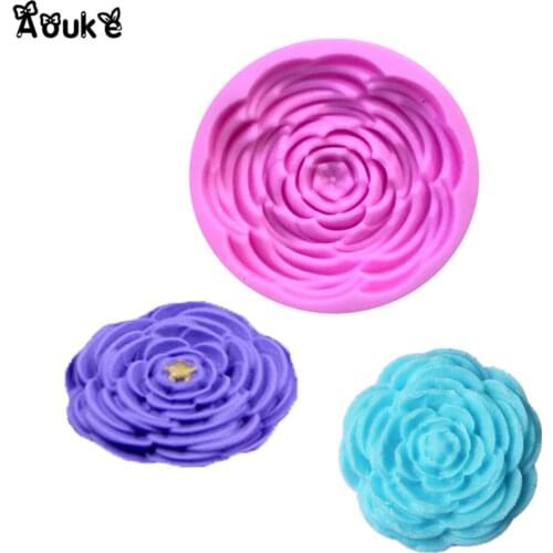 Peony Flower Shape Embossed Silicone Mold Cookie Fondant Cake Molds Chocolate Pudding Mould DIY Pastry Kitchen Baking Tools