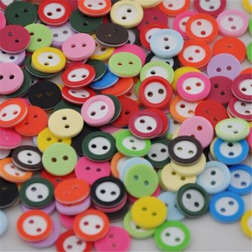100PCS 11MM Lots Color Mix Resin Flatback Buttons Babys Clothing Sewing Accessories DIY Crafts Scapbooking PT96