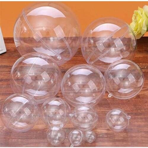 Christmas Clear Baubles Transparent Craft Fillable Ball Plastic Home Decor Wedding Garden Tree Hanging Party Gift Box Decoration