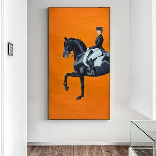 Knight WIth Black Horse Canvas Paintings On The Wall Art Canvas Pictures Nordic Modern Art Home Decoration Posters And Prints
