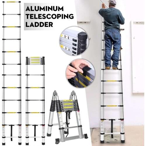 5/3.8/3.2M Ladder Alloy Aluminium Folding Retractable Multifunctional Telescopic Extension herringbone Ladder Drywall Home Tools