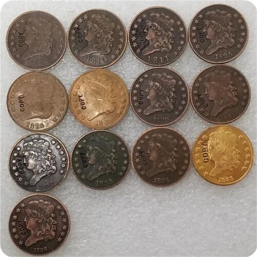 USA 1809-1836 Classic Head Half Cent COPY COINS
