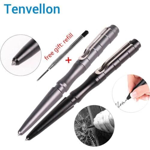 Tenvellon Self Defense Supplies Tactical Pen Security protection personal defense tool Gray Black Color Tactical Pens Safety EDC