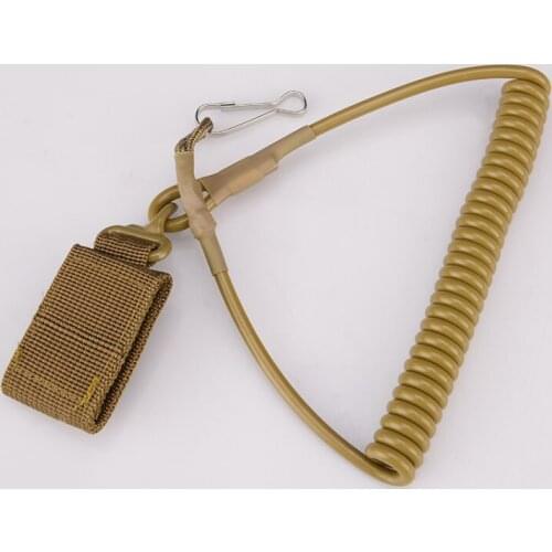 Outdoor Equipment Multi-functional Enhanced Tactical Mission Lanyard Anti-lost Hand Rope Military Fan Spring Rope Outdoor Tools