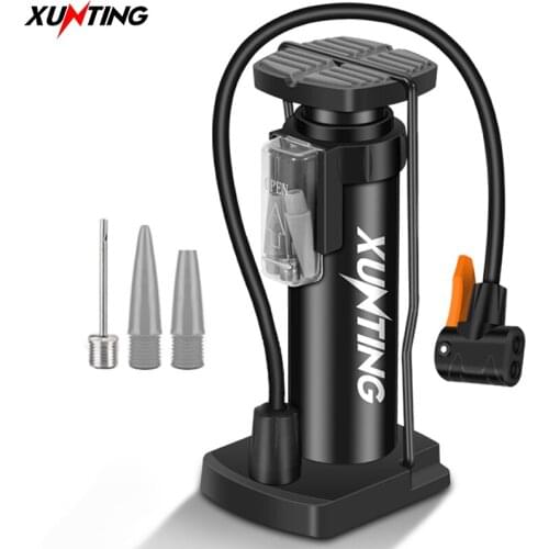 Xunting 140PSI High Pressure Bike Pump AV/FV Portable Air Inflator Foot Bomba de ar bicycle MTB Bicycle Pump Bike Accessories