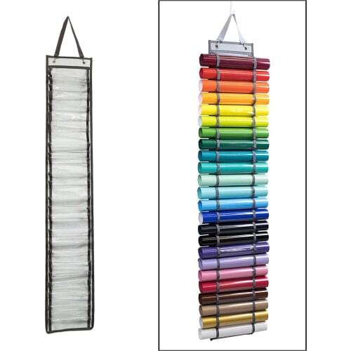 Vinyl Roll Holder Vinyl Roll Storage Rack Wall Mount/Over The Door Craft Vinyl Storage Organizer Gift Wrap Organizer