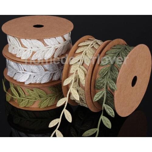Vintage Satin Leaf Leaves Vine Garlands Ribbon Trim Sewing DIY Craft