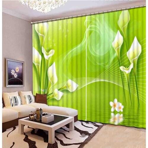 Curtains for room green curtains Scenery Beauty Digital Photo Printing Blackout 3D Curtains for Living Room Bedding Room Hotel