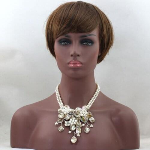 Trendy Pearl African Beads Jewelry Romantic Silver Nigerian Wedding Indian Bridal Statement Necklace Free Shipping ABL509