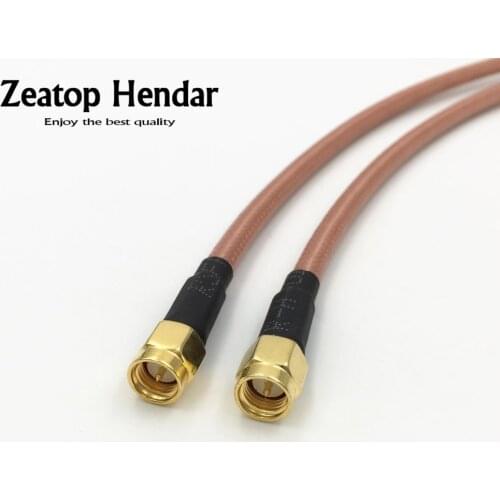 1Pcs RG142 Low Loss Cable SMA Male Plug to SMA Male Straight Jack RF Crimp Coax Pigtail Switch Connector 20CM 30CM 50CM 1M 2M 5M