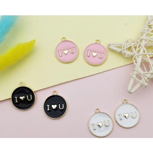 10pcs Love 20*23mm Zinc Alloy Enamel Charms Heart Charms For DIY Necklaces Bracelets Jewelry Accessories