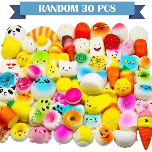 30Pcs Lot Jumbo Squishy Scented Soft Slow Rising Squeeze Pressure Relief Toys Child Adult