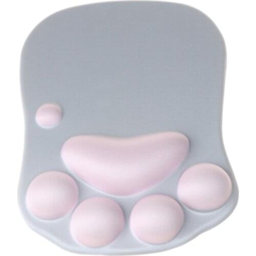 3D Mouse Pad Silicone Cat Paw Mouse Pad Wrist Rest Support Memory Foam Mat