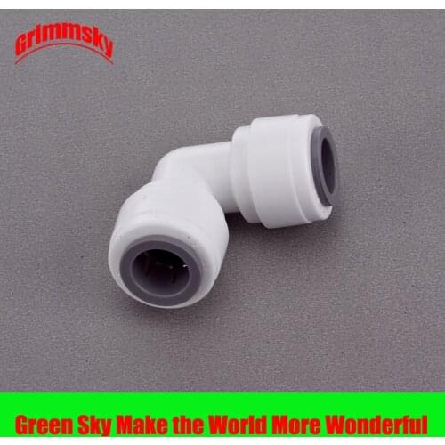 6 pcs/lot 3/8 inch to 3/8 inch OD tube L shaped reverse osmosis plastic pneumatic fittings
