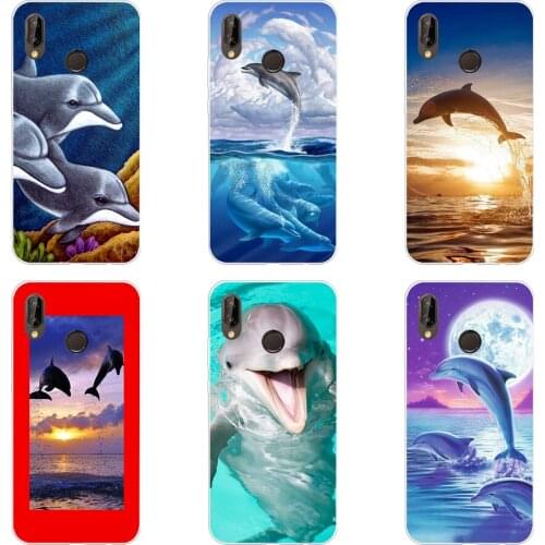 92H dolphins in the reef Soft Silicone Tpu Cover Case for huawei p 20 lite pro y6 2017 mate 10 lite
