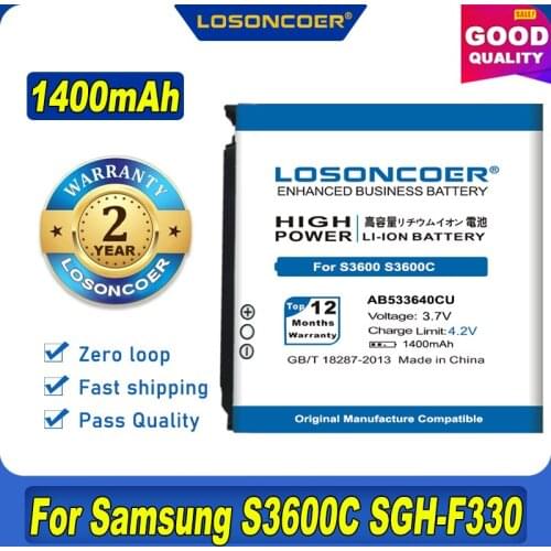 AB533640CC 1400mAh AB533640CU Battery For Samsung S3600,S3600C,SGH-F330,SGH-F338,SGH-F490,SGH-G400,SGH-G600,SGH-J630,SGH-J638