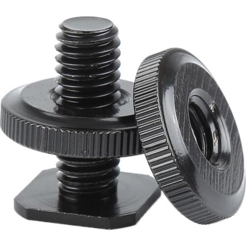 1/4" Flash Hot Shoe Mount AdapterDual Nuts Tripod Mount Screw Black To Flash Shoe Adapter For Camera Studio Accessories Monitor