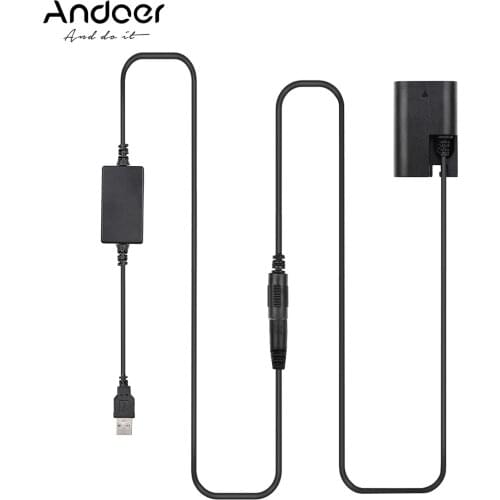 Andoer DR-E6 USB Power Kit AC Adapter Replacement DC Coupler Dummy Battery Single USB Input for Canon EOS 5D2 5D3 5D4 6D 6D2 60D