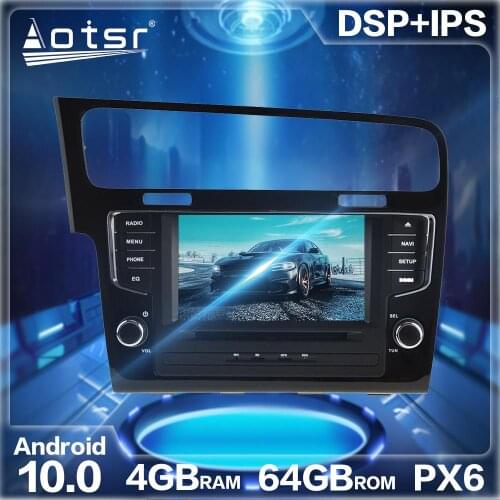Aotsr Android 10.0 4+64G Car Radio Player GPS Navigation DSP For Volkswagen VW Golf 7 2013 - 2018 Car HD Multimedia DVD Player