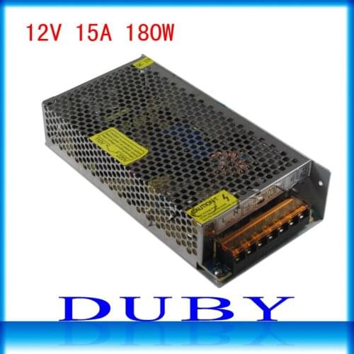 Big Volume 12V 15A 180W Switching power supply Driver For LED Light Strip Display AC100-240V Factory Supplier Free Shipping