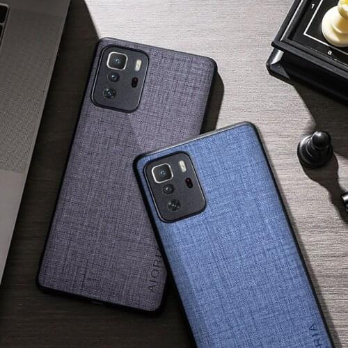 Fabric Texture Phone Case For Poco X3 GT Back Cover for xiaomi poco x3 gt cloth textile canvas protective case