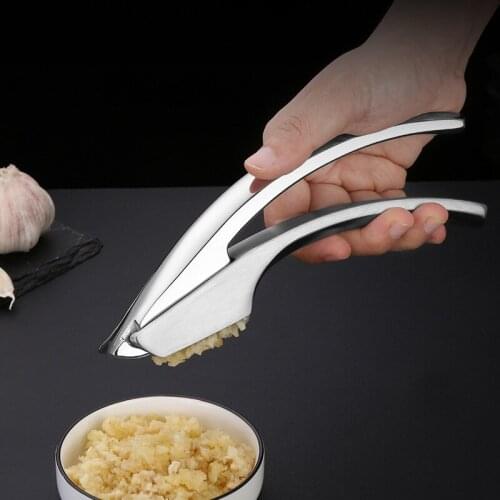 Garlic Press, 304 Stainless Steel Garlic Crusher, Rust Proof, Heavy Duty Garlic Mincer With Hole, Kitchen Tools