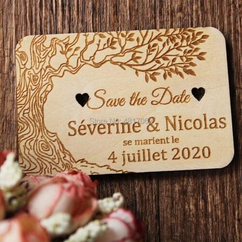 Tree Rustic Wooden Wedding Save The Date Magnets, Wood Save The Date Magnet, Wedding Gifts