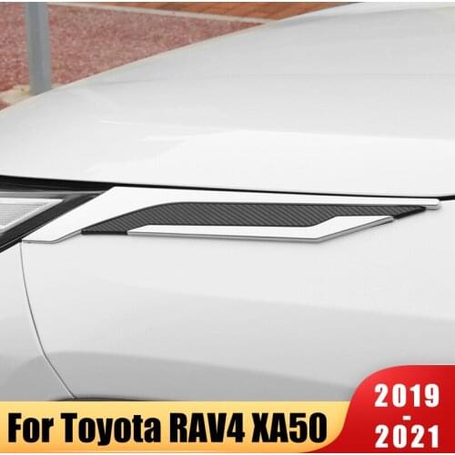 For Toyota RAV4 RAV 4 XA50 2019 2020 2021 ABS Car Front Head Light Lamp Eyelids Frame Trim Cover Sticker Decoration Accessories