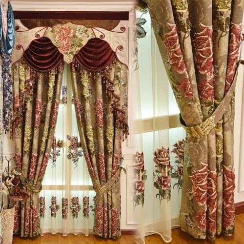 European top villa 3D full blackout curtains living room windows luxury gauze curtains bedroom curtains high quality curtains