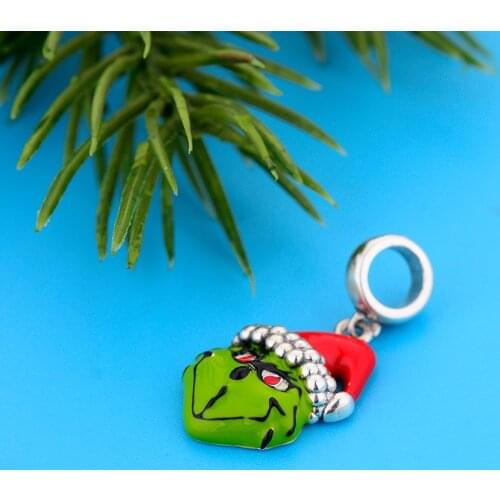 FC Jewelry Fit Original Pandora Charm Bracelet 925 Silver Green Christmas Monster Bead For Making Women Halloween Berloque 2021