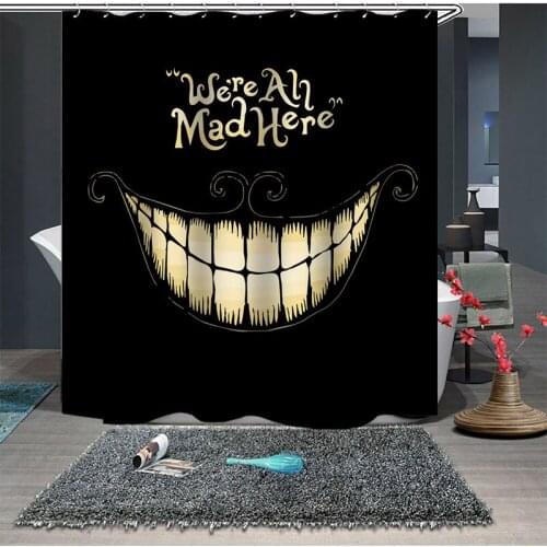 Halloween Style Thickened Waterproof and Mould Proof Polyester Bathroom Curtain Personalized Creative Home Shower Curtain Print
