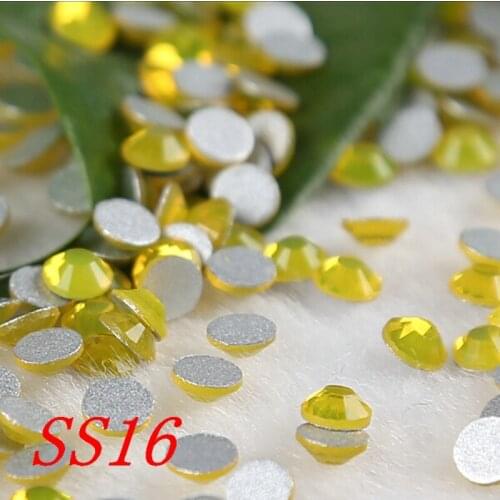 Citrine false nails art rhinestones non hot fix rhinestones 1440pcs ss16 3.8-4.0mm Glass 3d nail decoration stones