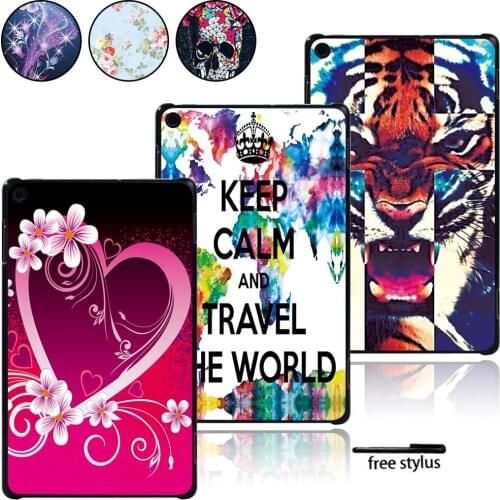 Lightweight Hard Shell Case Cover For Amazon Fire 7 2015 2017 2019 / HD 8 2016 2017 2018 / HD 10 2015 2017 2019 with Alexa + Pen