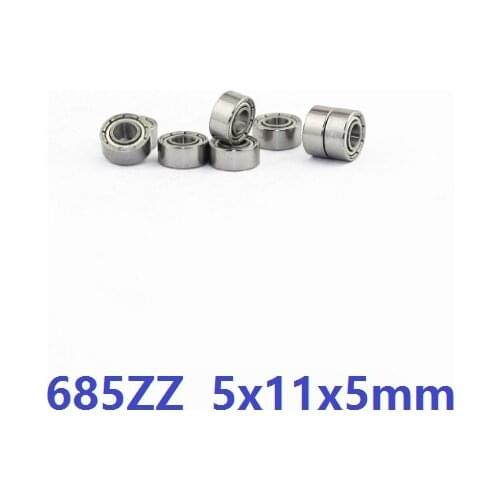 100pcs/lot 685ZZ 685Z 685 ZZ 5x11x5 mm deep groove ball bearings Miniature high-carbon steel bearing 5*11*5mm