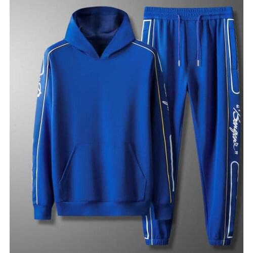 Autumn and winter new style casual autumn sports sweater suit mens trend of slim fit pants hooded sports suit men