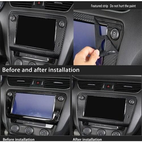 DNHFC Carbon fiber film Central control multimedia panel film Car Accessories For skoda Octavia A7 2015 - 2019 sedan