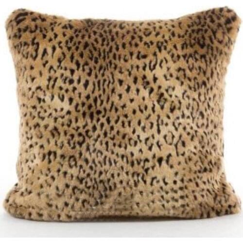Nordic Style Pillow Leopard Print Double-sided Sofa Pillowcase Living Room Decoration Car Seat Pillow Imitation Fur 50x50cm