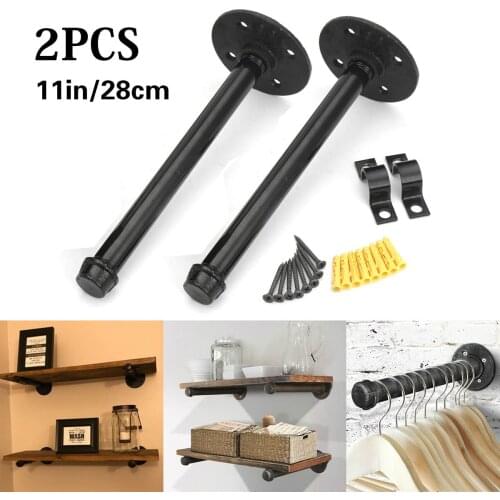 Industrial Pipe Shelf Bracket with Screws Book Mounting Shelves Wall Hanging DIY Furniture Rack Display Holder Hardware